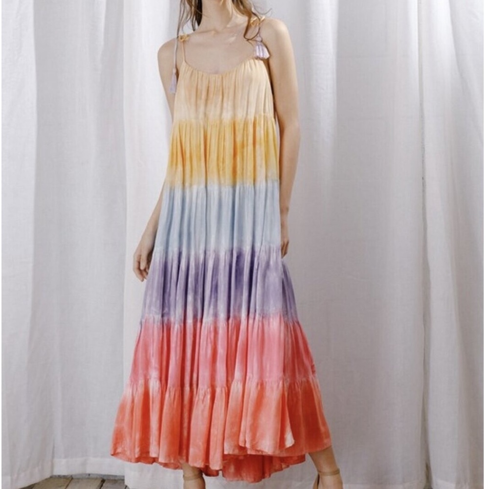 Rainbow tie strap dress